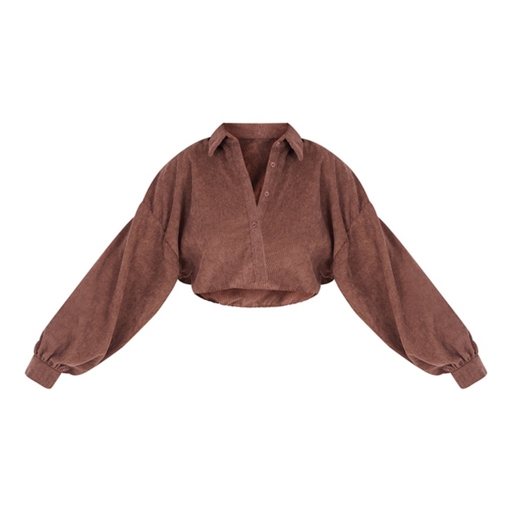 Crop brown cord shirt / jacket